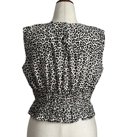 J. Crew Women’s Hyacinth top in leopard cotton poplin Size M - Picture 3 of 10